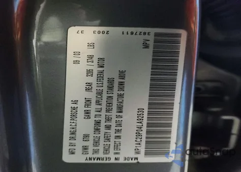 2004 Porsche Cayenne Turbo z USA, uszkodzony, nr VIN WP1AC29P04LA92530